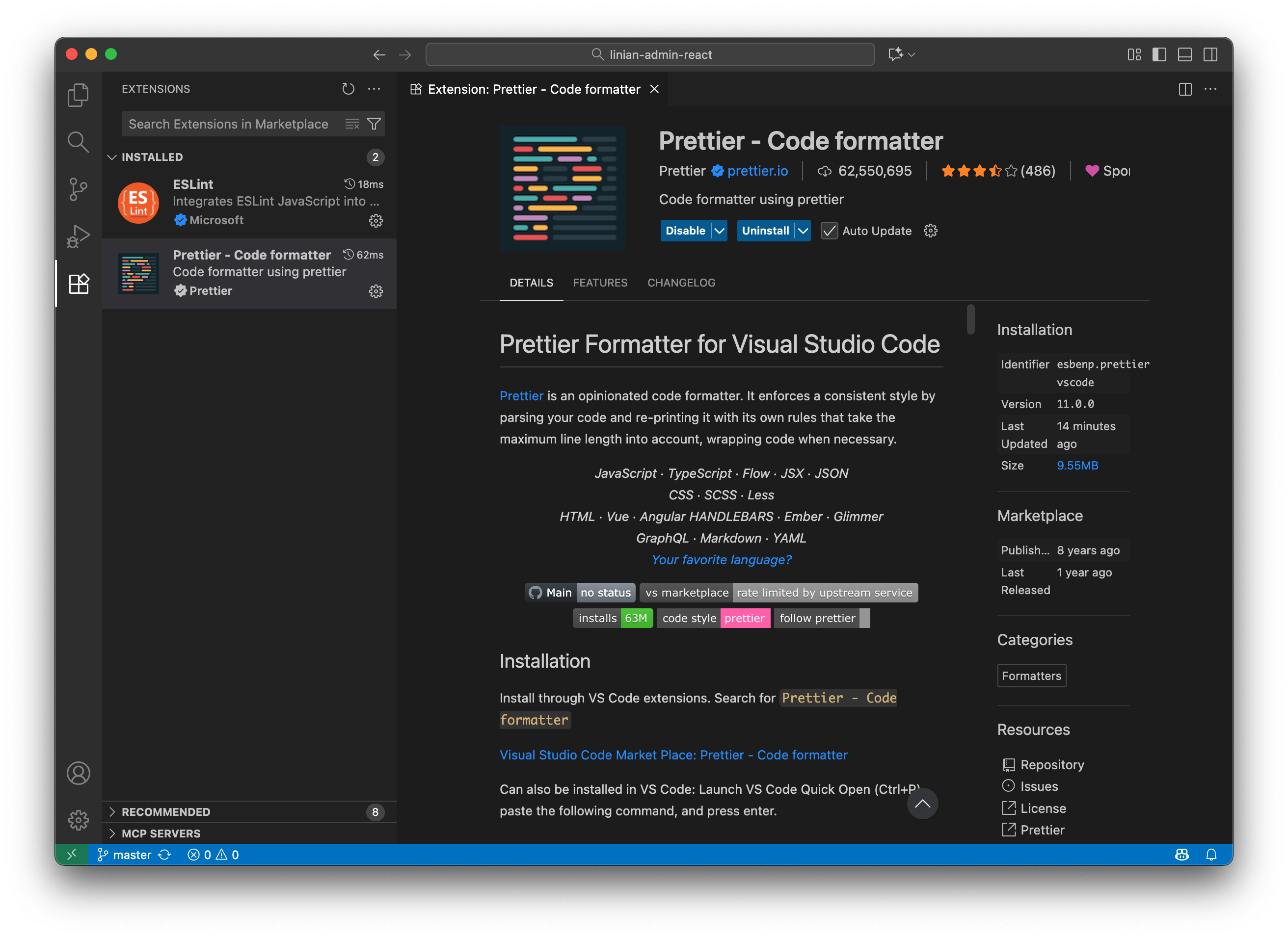 vscode prettier